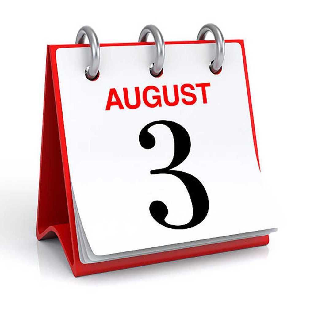 How Many Days Until August 3