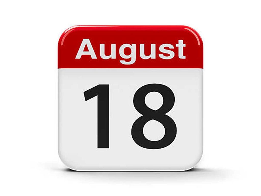 How Many Days Until August 18